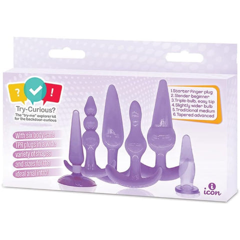 Icon Brands Try-Curious Anal Plug Kit - Purple - Extreme Toyz Singapore - https://extremetoyz.com.sg - Sex Toys and Lingerie Online Store - Bondage Gear / Vibrators / Electrosex Toys / Wireless Remote Control Vibes / Sexy Lingerie and Role Play / BDSM / Dungeon Furnitures / Dildos and Strap Ons &nbsp;/ Anal and Prostate Massagers / Anal Douche and Cleaning Aide / Delay Sprays and Gels / Lubricants and more...