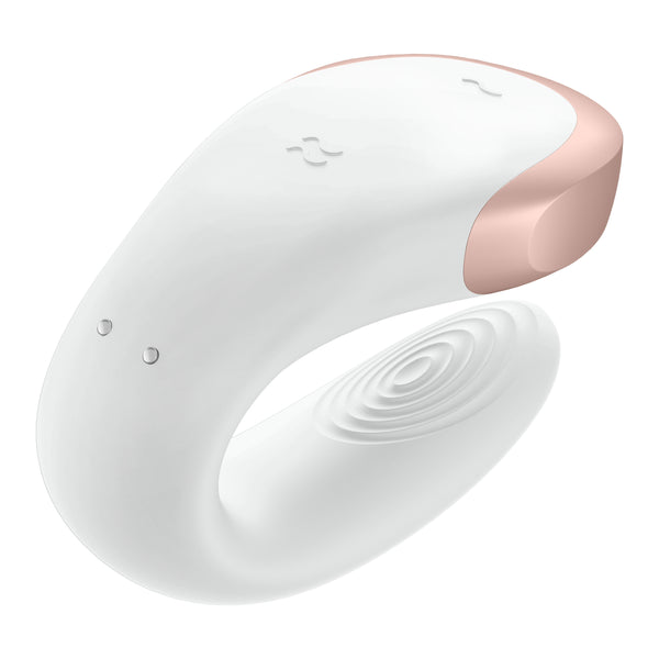 Double Love Connect App Luxury Partner Vibrator - White