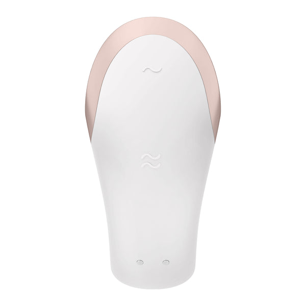 Double Love Connect App Luxury Partner Vibrator - White