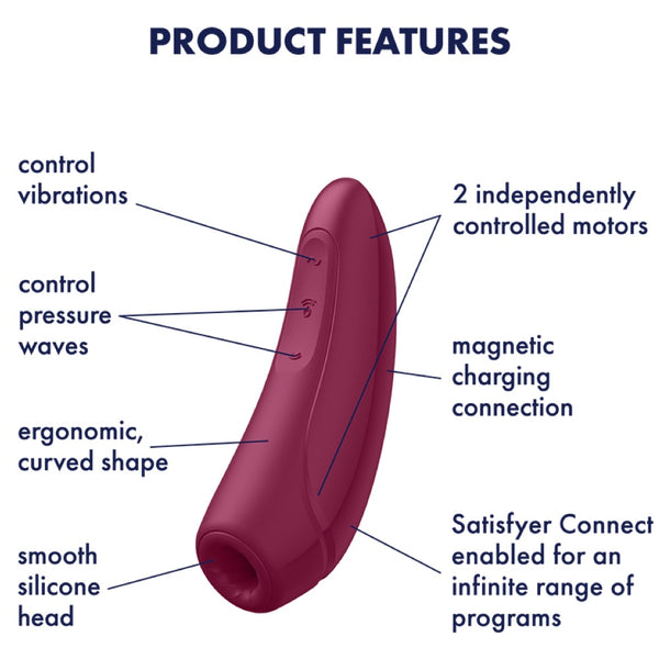 Curvy 1+ Connect App Air Pulse Stimulator + Vibration - Red