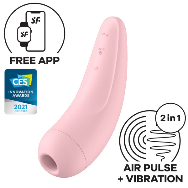 Curvy 2+ Connect App Air Pulse + Vibration - Pink