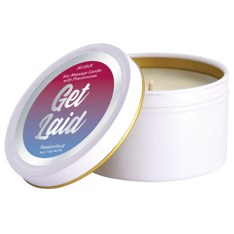 Classic Brands JELIQUE Get Laid Soy Massage Candle with Pheromone - Passion Fruit - Extreme Toyz Singapore - https://extremetoyz.com.sg - Sex Toys and Lingerie Online Store - Bondage Gear / Vibrators / Electrosex Toys / Wireless Remote Control Vibes / Sexy Lingerie and Role Play / BDSM / Dungeon Furnitures / Dildos and Strap Ons &nbsp;/ Anal and Prostate Massagers / Anal Douche and Cleaning Aide / Delay Sprays and Gels / Lubricants and more...