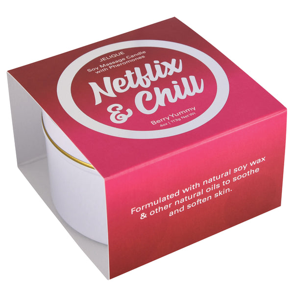 Classic Brands JELIQUE Netflix & Chill Soy Massage Candle with Pheromone - Berry Yummy - Extreme Toyz Singapore - https://extremetoyz.com.sg - Sex Toys and Lingerie Online Store - Bondage Gear / Vibrators / Electrosex Toys / Wireless Remote Control Vibes / Sexy Lingerie and Role Play / BDSM / Dungeon Furnitures / Dildos and Strap Ons &nbsp;/ Anal and Prostate Massagers / Anal Douche and Cleaning Aide / Delay Sprays and Gels / Lubricants and more...