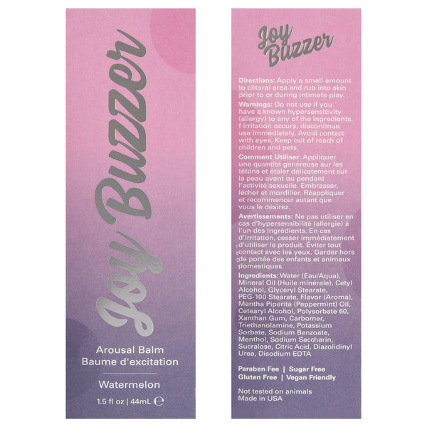 Classic Brands JELIQUE Joy Buzzer Clitoral Arousal Balm - Watermelon - Extreme Toyz Singapore - https://extremetoyz.com.sg - Sex Toys and Lingerie Online Store - Bondage Gear / Vibrators / Electrosex Toys / Wireless Remote Control Vibes / Sexy Lingerie and Role Play / BDSM / Dungeon Furnitures / Dildos and Strap Ons &nbsp;/ Anal and Prostate Massagers / Anal Douche and Cleaning Aide / Delay Sprays and Gels / Lubricants and more...