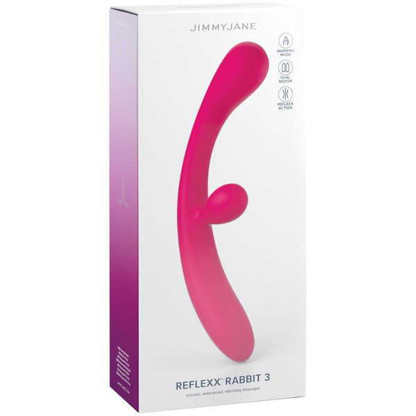 JIMMYJANE Reflexx Rabbit 3 Flexible Warming Vibrator - Extreme Toyz Singapore - https://extremetoyz.com.sg - Sex Toys and Lingerie Online Store - Bondage Gear / Vibrators / Electrosex Toys / Wireless Remote Control Vibes / Sexy Lingerie and Role Play / BDSM / Dungeon Furnitures / Dildos and Strap Ons &nbsp;/ Anal and Prostate Massagers / Anal Douche and Cleaning Aide / Delay Sprays and Gels / Lubricants and more...