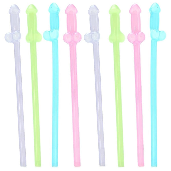 Glow-in-the-Dark Naughty Straws - 8 Pack