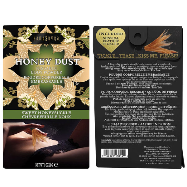 Kama Sutra Honey Dust Sweet Honeysuckle Kissable Body Powder - 28g - Extreme Toyz Singapore - https://extremetoyz.com.sg - Sex Toys and Lingerie Online Store - Bondage Gear / Vibrators / Electrosex Toys / Wireless Remote Control Vibes / Sexy Lingerie and Role Play / BDSM / Dungeon Furnitures / Dildos and Strap Ons &nbsp;/ Anal and Prostate Massagers / Anal Douche and Cleaning Aide / Delay Sprays and Gels / Lubricants and more...