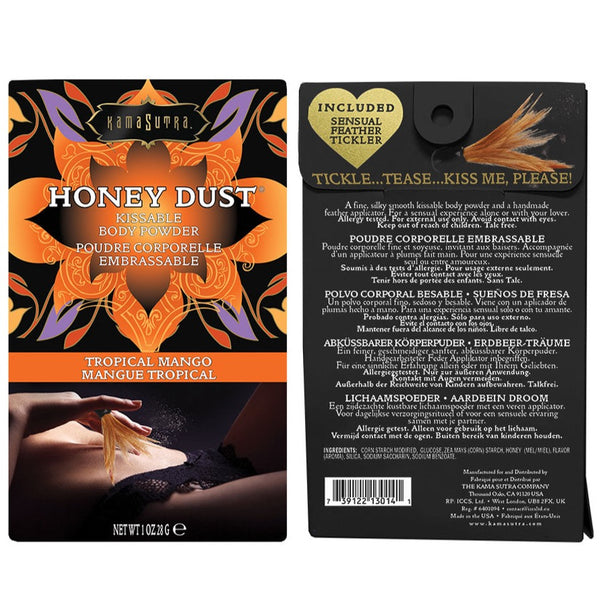 Kama Sutra Honey Dust Tropical Mango Kissable Body Powder - 28g - Extreme Toyz Singapore - https://extremetoyz.com.sg - Sex Toys and Lingerie Online Store - Bondage Gear / Vibrators / Electrosex Toys / Wireless Remote Control Vibes / Sexy Lingerie and Role Play / BDSM / Dungeon Furnitures / Dildos and Strap Ons &nbsp;/ Anal and Prostate Massagers / Anal Douche and Cleaning Aide / Delay Sprays and Gels / Lubricants and more...