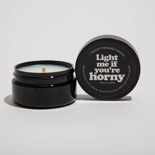 Light Me if You're Horny Naughty Mini Massage Candle