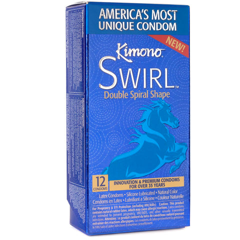 Swirl Double Spiral Shape Lubricated Condoms - 12 Pack