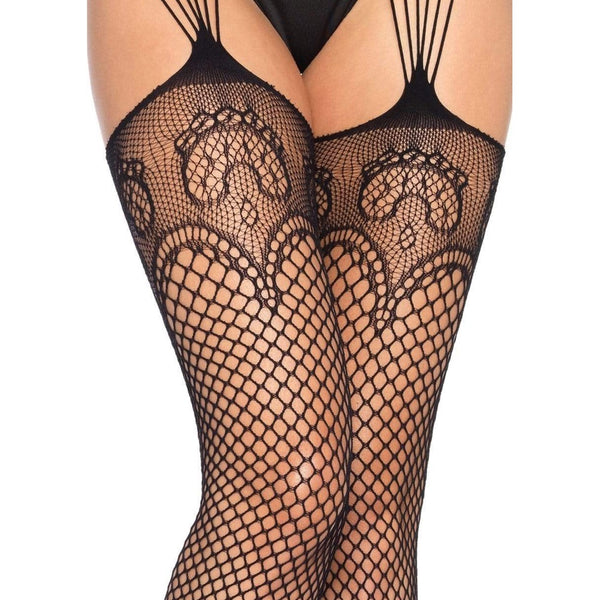 Duchess Garter Belt Fishnet Stockings