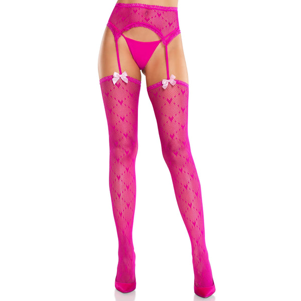 ロリー ガーターベルト タイツ - マゼンタ