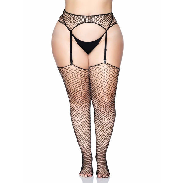 Leg Avenue Plus Size Celia Net Garter Belt and Stockings - Extreme Toyz Singapore - https://extremetoyz.com.sg - Sex Toys and Lingerie Online Store - Bondage Gear / Vibrators / Electrosex Toys / Wireless Remote Control Vibes / Sexy Lingerie and Role Play / BDSM / Dungeon Furnitures / Dildos and Strap Ons &nbsp;/ Anal and Prostate Massagers / Anal Douche and Cleaning Aide / Delay Sprays and Gels / Lubricants and more...