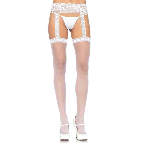 Leg Avenue Thea Garter Belt Thigh High - White - Extreme Toyz Singapore - https://extremetoyz.com.sg - Sex Toys and Lingerie Online Store - Bondage Gear / Vibrators / Electrosex Toys / Wireless Remote Control Vibes / Sexy Lingerie and Role Play / BDSM / Dungeon Furnitures / Dildos and Strap Ons &nbsp;/ Anal and Prostate Massagers / Anal Douche and Cleaning Aide / Delay Sprays and Gels / Lubricants and more...