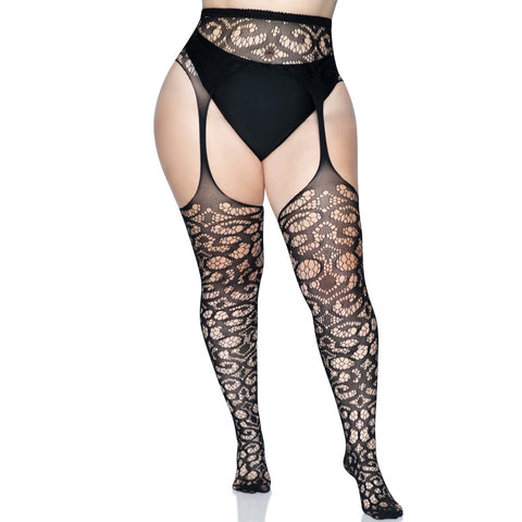 Leg Avenue Gia Plus Garter Belt Stockings - Extreme Toyz Singapore - https://extremetoyz.com.sg - Sex Toys and Lingerie Online Store - Bondage Gear / Vibrators / Electrosex Toys / Wireless Remote Control Vibes / Sexy Lingerie and Role Play / BDSM / Dungeon Furnitures / Dildos and Strap Ons &nbsp;/ Anal and Prostate Massagers / Anal Douche and Cleaning Aide / Delay Sprays and Gels / Lubricants and more...