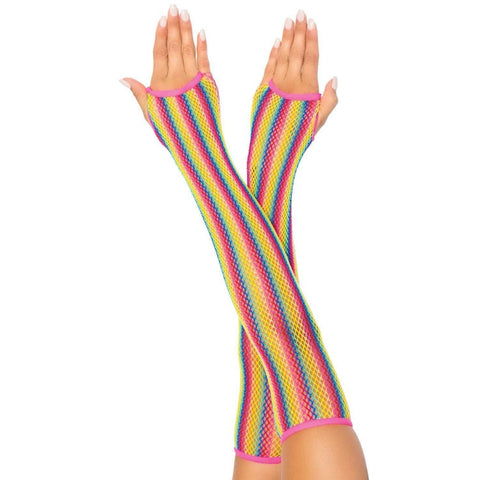 Leg Avenue Rainbow Net Fingerless Arm Warmer Gloves - Extreme Toyz Singapore - https://extremetoyz.com.sg - Sex Toys and Lingerie Online Store - Bondage Gear / Vibrators / Electrosex Toys / Wireless Remote Control Vibes / Sexy Lingerie and Role Play / BDSM / Dungeon Furnitures / Dildos and Strap Ons &nbsp;/ Anal and Prostate Massagers / Anal Douche and Cleaning Aide / Delay Sprays and Gels / Lubricants and more...