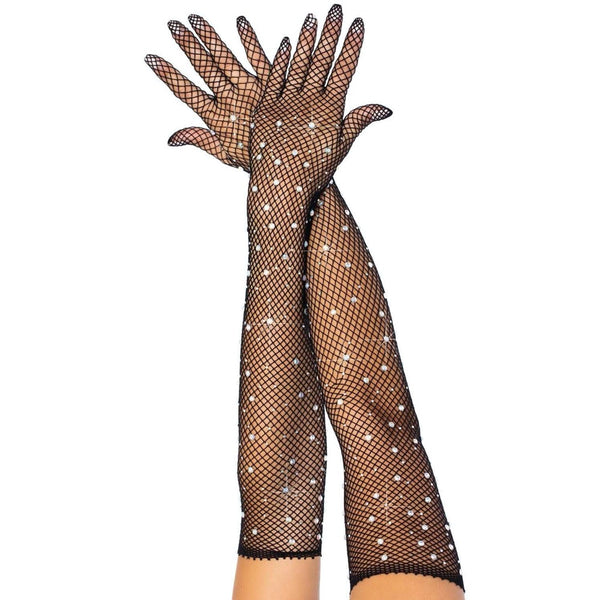 Leg Avenue Bling Ring Rhinestone Fishnet Gloves - Black - Extreme Toyz Singapore - https://extremetoyz.com.sg - Sex Toys and Lingerie Online Store - Bondage Gear / Vibrators / Electrosex Toys / Wireless Remote Control Vibes / Sexy Lingerie and Role Play / BDSM / Dungeon Furnitures / Dildos and Strap Ons &nbsp;/ Anal and Prostate Massagers / Anal Douche and Cleaning Aide / Delay Sprays and Gels / Lubricants and more...