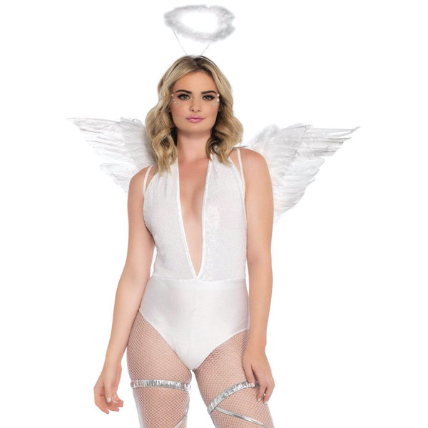 Leg Avenue Feather Angel Wings & Halo Accessory Kit - White - Extreme Toyz Singapore - https://extremetoyz.com.sg - Sex Toys and Lingerie Online Store - Bondage Gear / Vibrators / Electrosex Toys / Wireless Remote Control Vibes / Sexy Lingerie and Role Play / BDSM / Dungeon Furnitures / Dildos and Strap Ons &nbsp;/ Anal and Prostate Massagers / Anal Douche and Cleaning Aide / Delay Sprays and Gels / Lubricants and more...