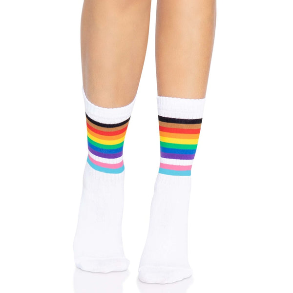 Leg Avenue Pride Crew Socks - Rainbow - Extreme Toyz Singapore - https://extremetoyz.com.sg - Sex Toys and Lingerie Online Store - Bondage Gear / Vibrators / Electrosex Toys / Wireless Remote Control Vibes / Sexy Lingerie and Role Play / BDSM / Dungeon Furnitures / Dildos and Strap Ons &nbsp;/ Anal and Prostate Massagers / Anal Douche and Cleaning Aide / Delay Sprays and Gels / Lubricants and more...