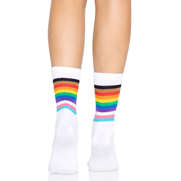 Leg Avenue Pride Crew Socks - Rainbow - Extreme Toyz Singapore - https://extremetoyz.com.sg - Sex Toys and Lingerie Online Store - Bondage Gear / Vibrators / Electrosex Toys / Wireless Remote Control Vibes / Sexy Lingerie and Role Play / BDSM / Dungeon Furnitures / Dildos and Strap Ons &nbsp;/ Anal and Prostate Massagers / Anal Douche and Cleaning Aide / Delay Sprays and Gels / Lubricants and more...