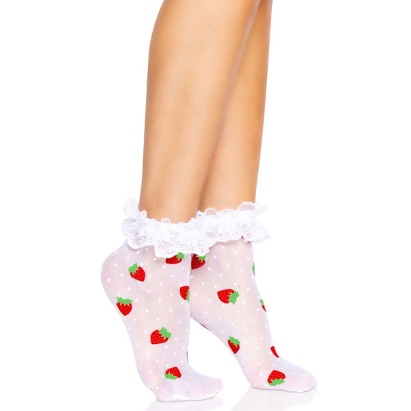 Leg Avenue Strawberry Ruffle Anklets - Extreme Toyz Singapore - https://extremetoyz.com.sg - Sex Toys and Lingerie Online Store - Bondage Gear / Vibrators / Electrosex Toys / Wireless Remote Control Vibes / Sexy Lingerie and Role Play / BDSM / Dungeon Furnitures / Dildos and Strap Ons &nbsp;/ Anal and Prostate Massagers / Anal Douche and Cleaning Aide / Delay Sprays and Gels / Lubricants and more...