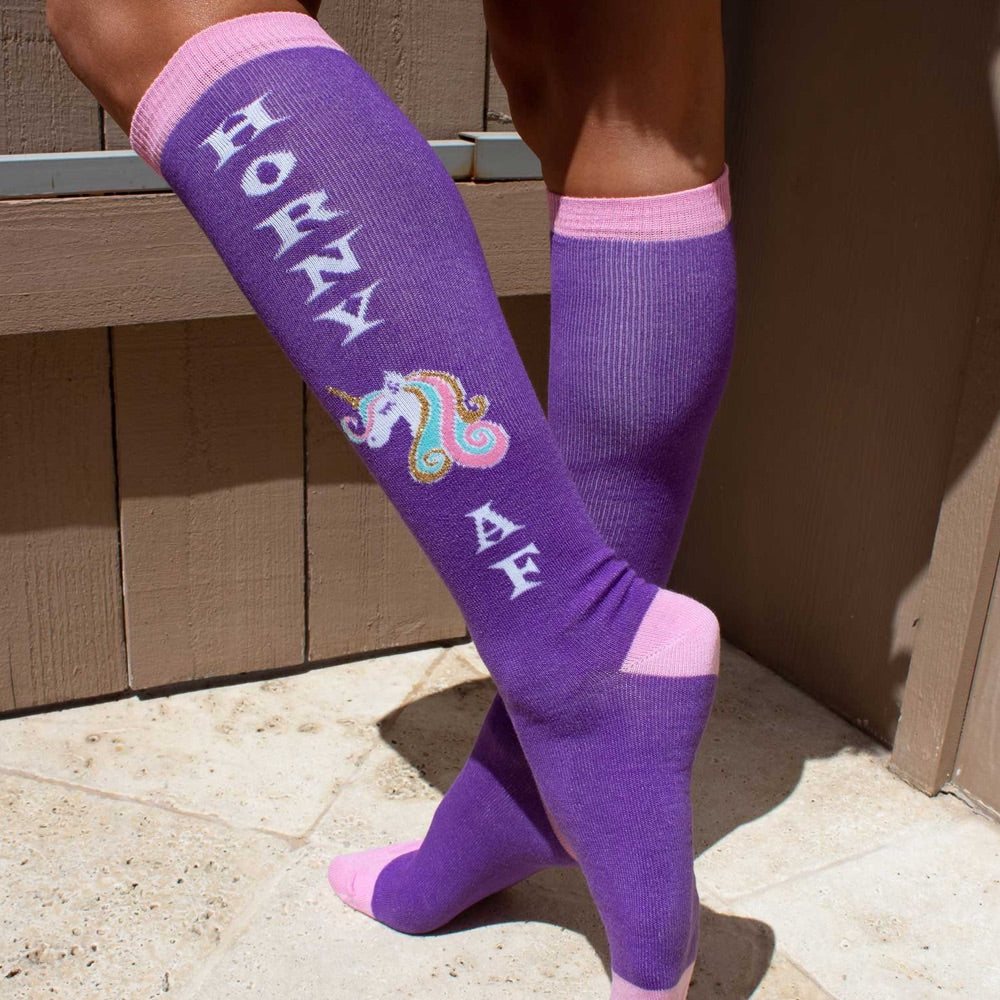 Leg Avenue Horny AF Knee Socks - Extreme Toyz Singapore - https://extremetoyz.com.sg - Sex Toys and Lingerie Online Store - Bondage Gear / Vibrators / Electrosex Toys / Wireless Remote Control Vibes / Sexy Lingerie and Role Play / BDSM / Dungeon Furnitures / Dildos and Strap Ons &nbsp;/ Anal and Prostate Massagers / Anal Douche and Cleaning Aide / Delay Sprays and Gels / Lubricants and more...