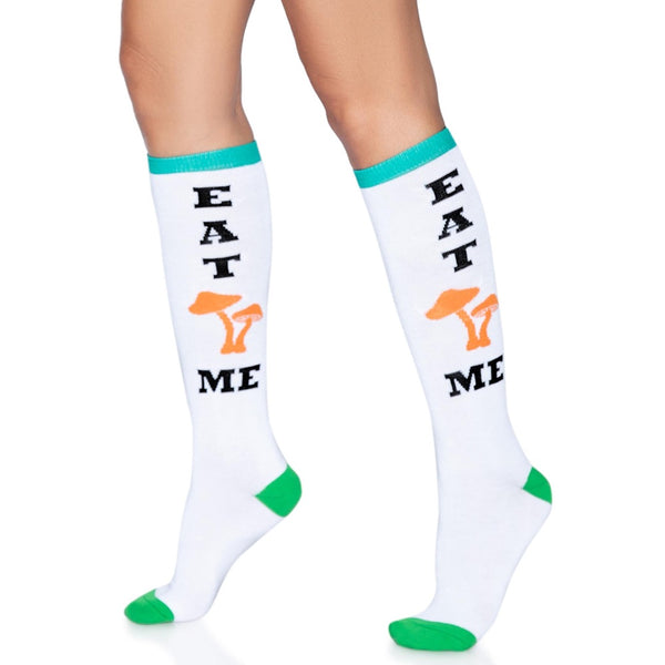 Leg Avenue Eat Me Knee High Socks - Extreme Toyz Singapore - https://extremetoyz.com.sg - Sex Toys and Lingerie Online Store - Bondage Gear / Vibrators / Electrosex Toys / Wireless Remote Control Vibes / Sexy Lingerie and Role Play / BDSM / Dungeon Furnitures / Dildos and Strap Ons &nbsp;/ Anal and Prostate Massagers / Anal Douche and Cleaning Aide / Delay Sprays and Gels / Lubricants and more...