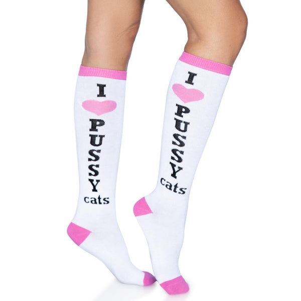 Leg Avenue Pussycat Knee High Socks - Extreme Toyz Singapore - https://extremetoyz.com.sg - Sex Toys and Lingerie Online Store - Bondage Gear / Vibrators / Electrosex Toys / Wireless Remote Control Vibes / Sexy Lingerie and Role Play / BDSM / Dungeon Furnitures / Dildos and Strap Ons &nbsp;/ Anal and Prostate Massagers / Anal Douche and Cleaning Aide / Delay Sprays and Gels / Lubricants and more...