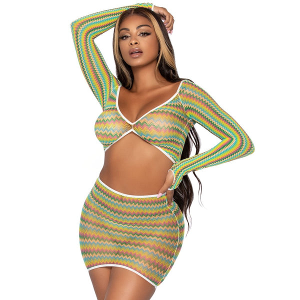 Leg Avenue Summer Romance Net Top & Skirt Set - Green - Extreme Toyz Singapore - https://extremetoyz.com.sg - Sex Toys and Lingerie Online Store - Bondage Gear / Vibrators / Electrosex Toys / Wireless Remote Control Vibes / Sexy Lingerie and Role Play / BDSM / Dungeon Furnitures / Dildos and Strap Ons &nbsp;/ Anal and Prostate Massagers / Anal Douche and Cleaning Aide / Delay Sprays and Gels / Lubricants and more...