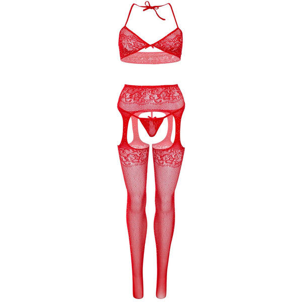 Leg Avenue Opposites Attract Bra and Panty with Stockings Set - Red - Extreme Toyz Singapore - https://extremetoyz.com.sg - Sex Toys and Lingerie Online Store - Bondage Gear / Vibrators / Electrosex Toys / Wireless Remote Control Vibes / Sexy Lingerie and Role Play / BDSM / Dungeon Furnitures / Dildos and Strap Ons &nbsp;/ Anal and Prostate Massagers / Anal Douche and Cleaning Aide / Delay Sprays and Gels / Lubricants and more...