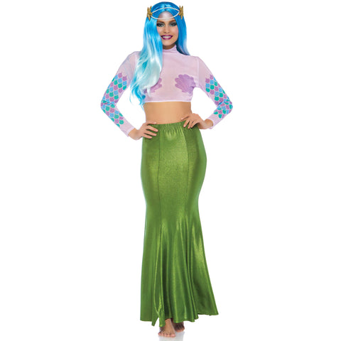 Shimmer Spandex Mermaid Costume Maxi Skirt