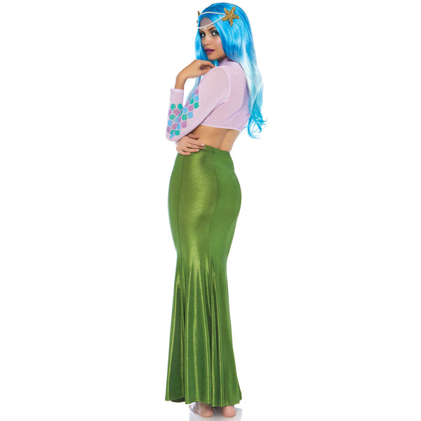 Shimmer Spandex Mermaid Costume Maxi Skirt