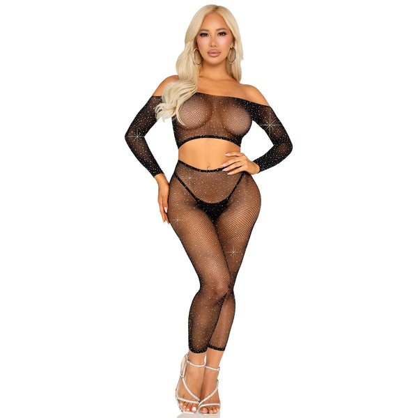 Captivating Crush Crop Top and Leggings Set - Black