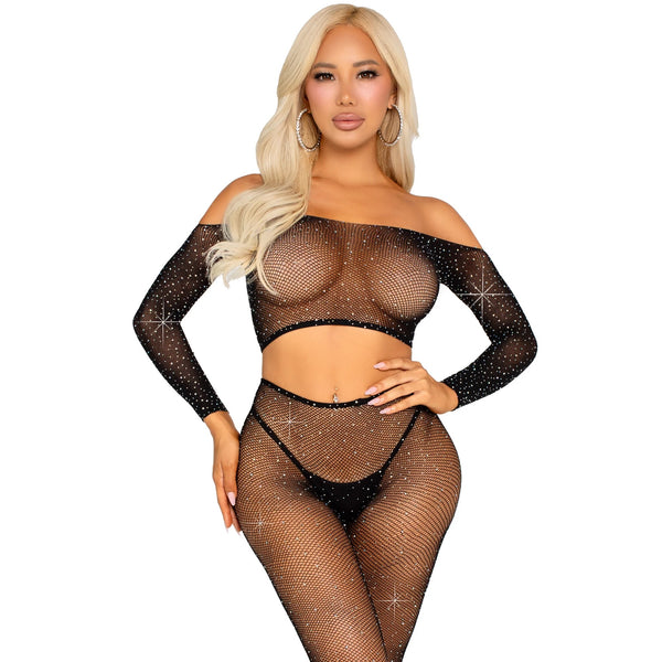 Captivating Crush Crop Top and Leggings Set - Black
