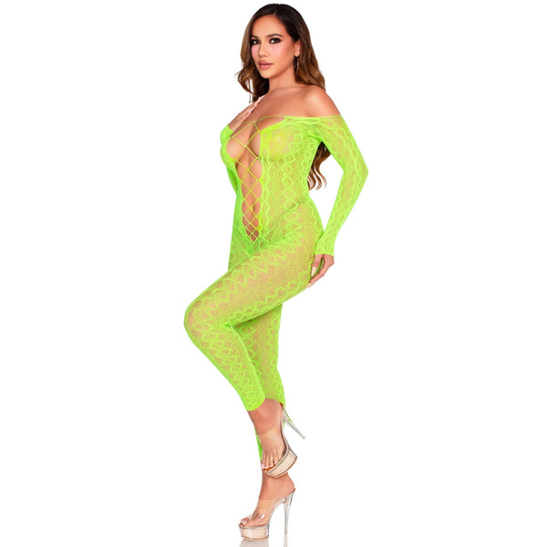 Flawless Vibes Python Bodystocking - Neon Green
