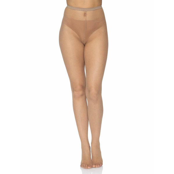 Risa Nylon Fishnet Tights - Nude