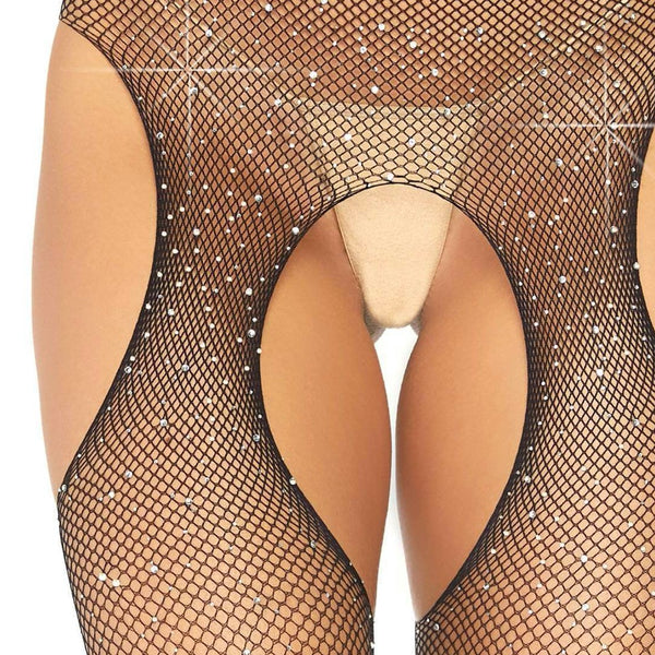 Leg Avenue Casey Rhinestone Fishnet Suspender Pantyhose - Black - Extreme Toyz Singapore - https://extremetoyz.com.sg - Sex Toys and Lingerie Online Store - Bondage Gear / Vibrators / Electrosex Toys / Wireless Remote Control Vibes / Sexy Lingerie and Role Play / BDSM / Dungeon Furnitures / Dildos and Strap Ons &nbsp;/ Anal and Prostate Massagers / Anal Douche and Cleaning Aide / Delay Sprays and Gels / Lubricants and more...