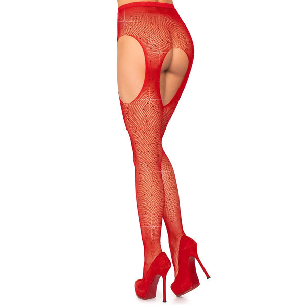 Leg Avenue Casey Rhinestone Fishnet Suspender Pantyhose - Red - Extreme Toyz Singapore - https://extremetoyz.com.sg - Sex Toys and Lingerie Online Store - Bondage Gear / Vibrators / Electrosex Toys / Wireless Remote Control Vibes / Sexy Lingerie and Role Play / BDSM / Dungeon Furnitures / Dildos and Strap Ons &nbsp;/ Anal and Prostate Massagers / Anal Douche and Cleaning Aide / Delay Sprays and Gels / Lubricants and more...