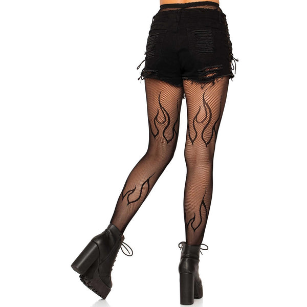 Flame Fishnet Tights