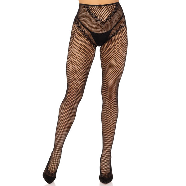 Leg Avenue Karma Crotchless Fishnet Tights - Black - Extreme Toyz Singapore - https://extremetoyz.com.sg - Sex Toys and Lingerie Online Store - Bondage Gear / Vibrators / Electrosex Toys / Wireless Remote Control Vibes / Sexy Lingerie and Role Play / BDSM / Dungeon Furnitures / Dildos and Strap Ons &nbsp;/ Anal and Prostate Massagers / Anal Douche and Cleaning Aide / Delay Sprays and Gels / Lubricants and more...