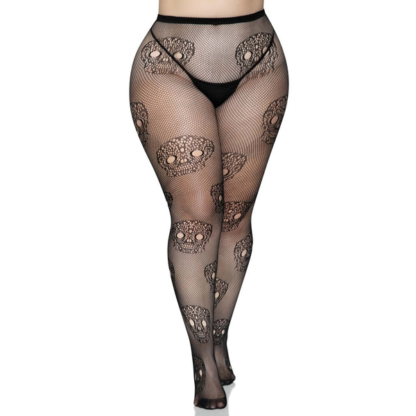 Leg Avenue Plus Size Calavera Lace Skull Tights - Extreme Toyz Singapore - https://extremetoyz.com.sg - Sex Toys and Lingerie Online Store - Bondage Gear / Vibrators / Electrosex Toys / Wireless Remote Control Vibes / Sexy Lingerie and Role Play / BDSM / Dungeon Furnitures / Dildos and Strap Ons &nbsp;/ Anal and Prostate Massagers / Anal Douche and Cleaning Aide / Delay Sprays and Gels / Lubricants and more...