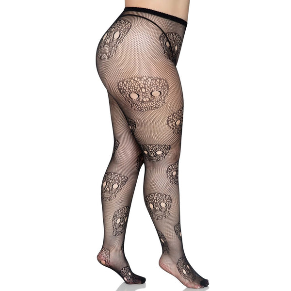 Leg Avenue Plus Size Calavera Lace Skull Tights - Extreme Toyz Singapore - https://extremetoyz.com.sg - Sex Toys and Lingerie Online Store - Bondage Gear / Vibrators / Electrosex Toys / Wireless Remote Control Vibes / Sexy Lingerie and Role Play / BDSM / Dungeon Furnitures / Dildos and Strap Ons &nbsp;/ Anal and Prostate Massagers / Anal Douche and Cleaning Aide / Delay Sprays and Gels / Lubricants and more...