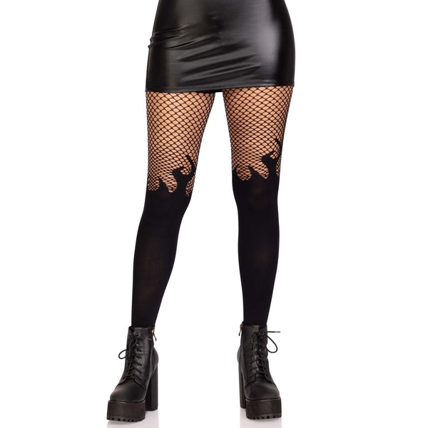 Leg Avenue Blaze Opaque Tights - Black - Extreme Toyz Singapore - https://extremetoyz.com.sg - Sex Toys and Lingerie Online Store - Bondage Gear / Vibrators / Electrosex Toys / Wireless Remote Control Vibes / Sexy Lingerie and Role Play / BDSM / Dungeon Furnitures / Dildos and Strap Ons &nbsp;/ Anal and Prostate Massagers / Anal Douche and Cleaning Aide / Delay Sprays and Gels / Lubricants and more...