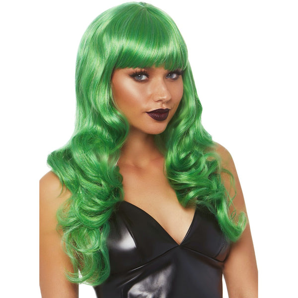 Leg Avenue 24" Wavy Wig with Bangs - Green - Extreme Toyz Singapore - https://extremetoyz.com.sg - Sex Toys and Lingerie Online Store - Bondage Gear / Vibrators / Electrosex Toys / Wireless Remote Control Vibes / Sexy Lingerie and Role Play / BDSM / Dungeon Furnitures / Dildos and Strap Ons &nbsp;/ Anal and Prostate Massagers / Anal Douche and Cleaning Aide / Delay Sprays and Gels / Lubricants and more...