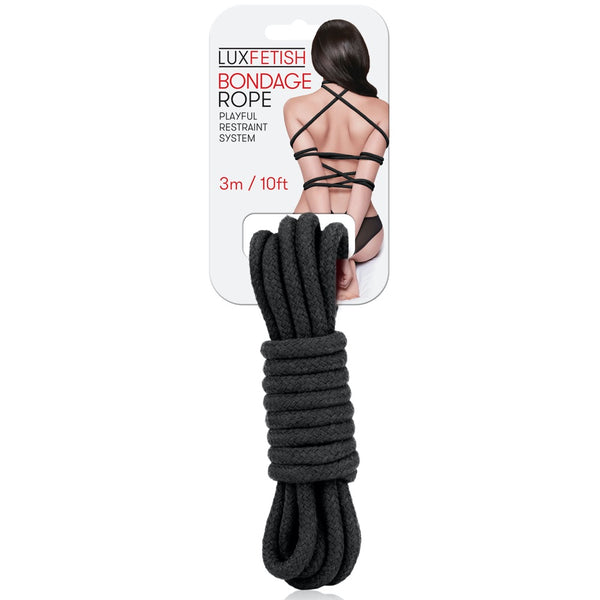 Lux Fetish  Bondage Rope 3m / 10ft - Black - Extreme Toyz Singapore - https://extremetoyz.com.sg - Sex Toys and Lingerie Online Store - Bondage Gear / Vibrators / Electrosex Toys / Wireless Remote Control Vibes / Sexy Lingerie and Role Play / BDSM / Dungeon Furnitures / Dildos and Strap Ons &nbsp;/ Anal and Prostate Massagers / Anal Douche and Cleaning Aide / Delay Sprays and Gels / Lubricants and more...