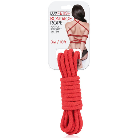 Lux Fetish Bondage Rope 3m / 10ft - Red - Extreme Toyz Singapore - https://extremetoyz.com.sg - Sex Toys and Lingerie Online Store - Bondage Gear / Vibrators / Electrosex Toys / Wireless Remote Control Vibes / Sexy Lingerie and Role Play / BDSM / Dungeon Furnitures / Dildos and Strap Ons &nbsp;/ Anal and Prostate Massagers / Anal Douche and Cleaning Aide / Delay Sprays and Gels / Lubricants and more...