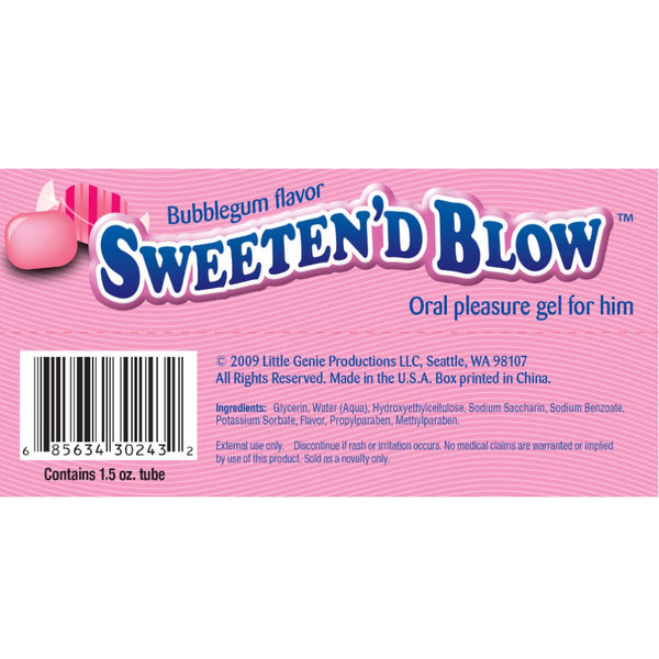 Little Genie Sweeten’d Blow Bubble Gum Oral Pleasure Gel - 1.5 oz. - Extreme Toyz Singapore - https://extremetoyz.com.sg - Sex Toys and Lingerie Online Store - Bondage Gear / Vibrators / Electrosex Toys / Wireless Remote Control Vibes / Sexy Lingerie and Role Play / BDSM / Dungeon Furnitures / Dildos and Strap Ons &nbsp;/ Anal and Prostate Massagers / Anal Douche and Cleaning Aide / Delay Sprays and Gels / Lubricants and more...