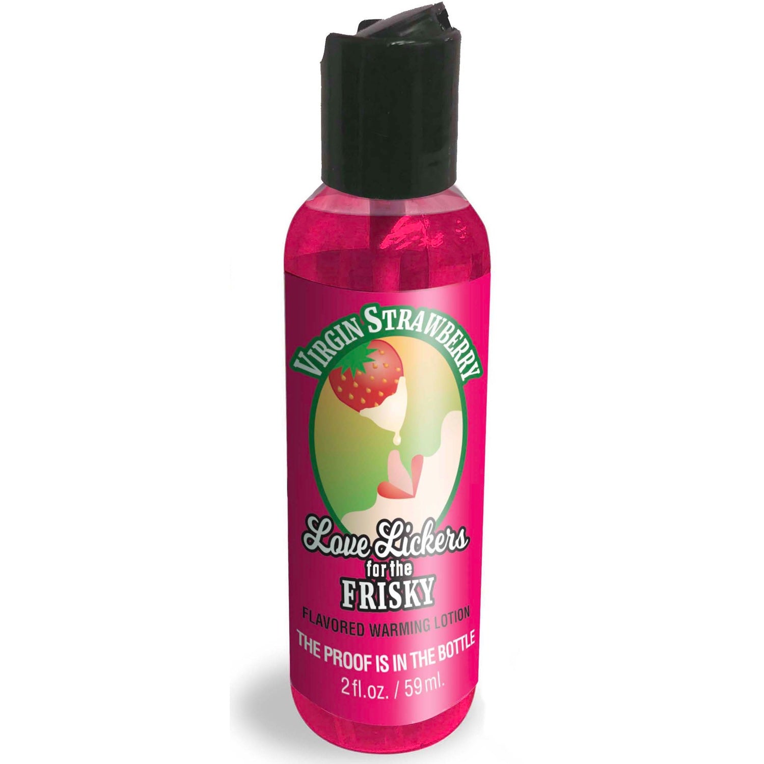 Love Lickers Virgin Strawberry Warming & Lickable Massage Oil - 2 oz.