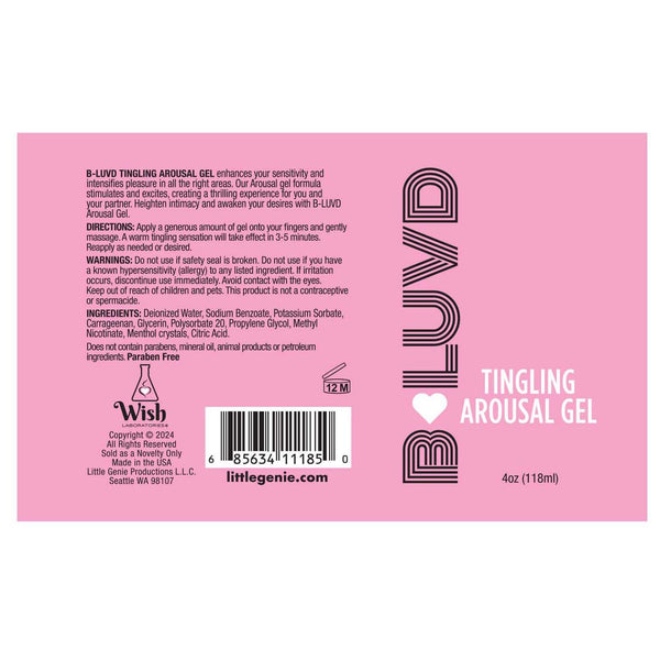 B-Luvd Tingling Arousal Gel - 4 oz.