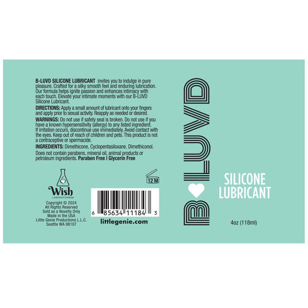 B-Luvd Silicone Lubricant - 4 oz.